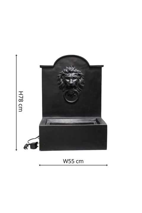 Elegant Lion Water Feature with Contemporary Design in Granite Finish