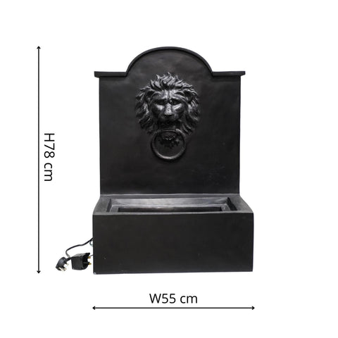 Elegant Lion Water Feature with Contemporary Design in Granite Finish