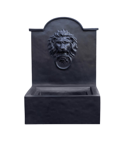 Elegant Lion Water Feature with Contemporary Design in Granite Finish