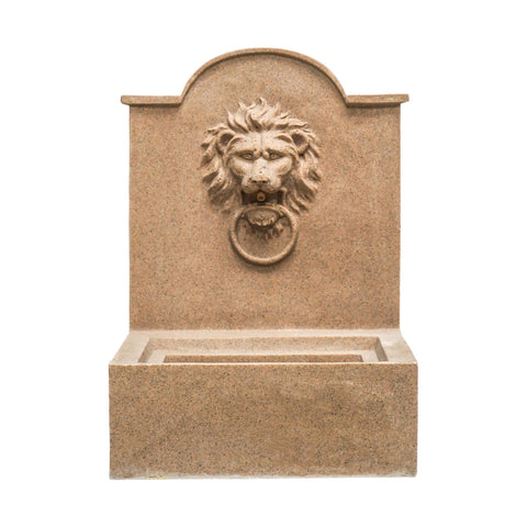 Elegant Lion Water Feature with Contemporary Design in Sandstone Finish