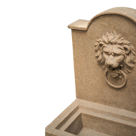 Elegant Lion Water Feature with Contemporary Design in Sandstone Finish