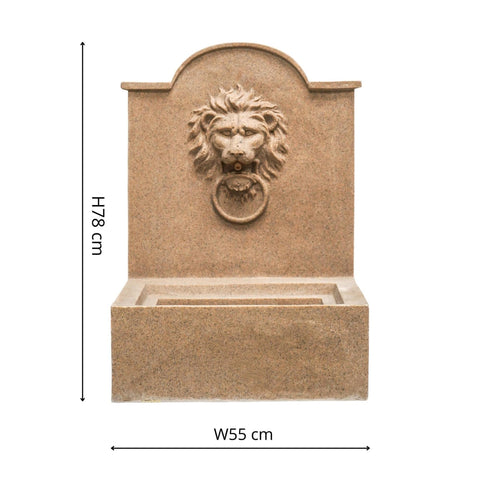 Elegant Lion Water Feature with Contemporary Design in Sandstone Finish