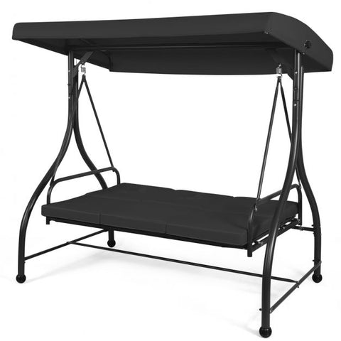 Durable Garden Swing with Steel Frame and Adjustable Canopy