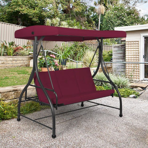 Durable Garden Swing with Steel Frame and Adjustable Canopy