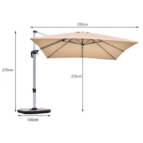Dynamo Patio Cantilever Parasol with Full Rotation and Tilted Design
