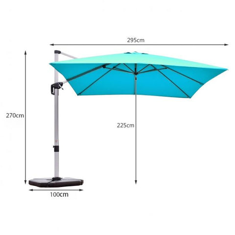 Dynamo Patio Cantilever Parasol with Full Rotation and Tilted Design