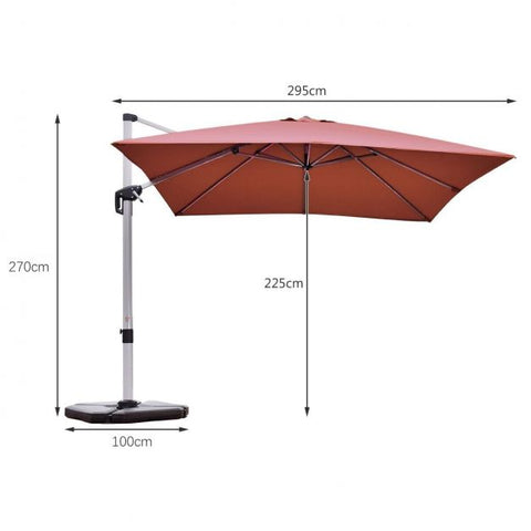 Dynamo Patio Cantilever Parasol with Full Rotation and Tilted Design