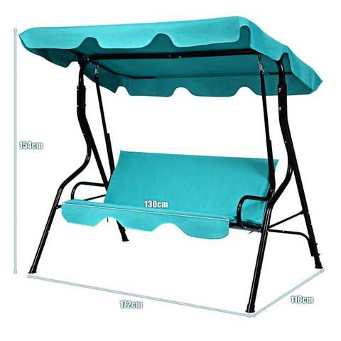 Summer Garden 2 Seater Swing Chair with Heavy-Duty Steel Frame and Canopy