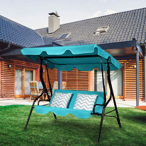 Summer Garden 2 Seater Swing Chair with Heavy-Duty Steel Frame and Canopy