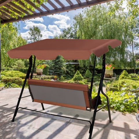 Summer Garden 2 Seater Swing Chair with Heavy-Duty Steel Frame and Canopy