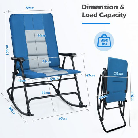 Practical Rocking Chair with Padding and High Backrest