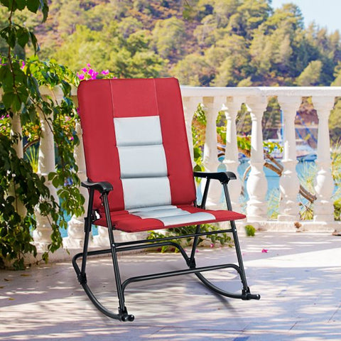 Practical Rocking Chair with Padding and High Backrest