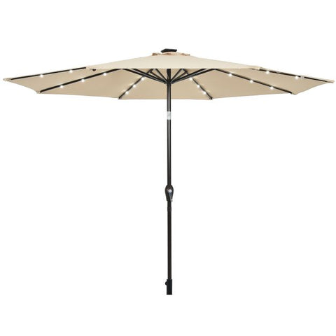 Patio 3m Umbrella with LED Lights and Tilt and Crank