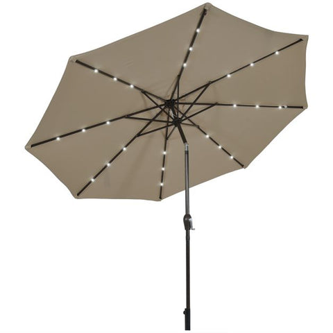 Patio 3m Umbrella with LED Lights and Tilt and Crank