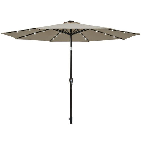 Patio 3m Umbrella with LED Lights and Tilt and Crank