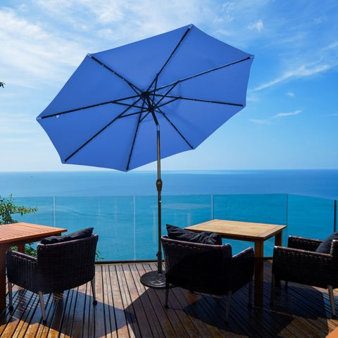 Patio 3m Umbrella with LED Lights and Tilt and Crank