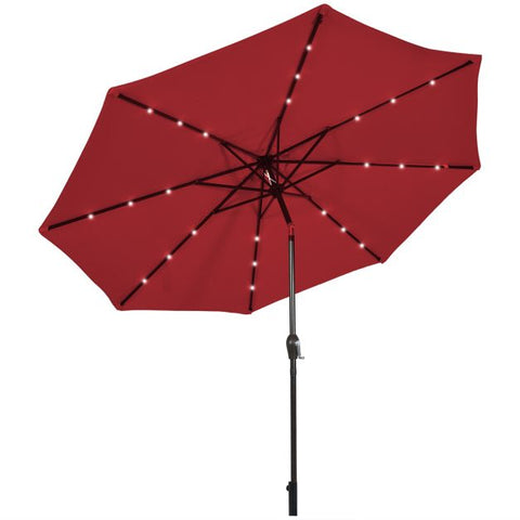 Patio 3m Umbrella with LED Lights and Tilt and Crank