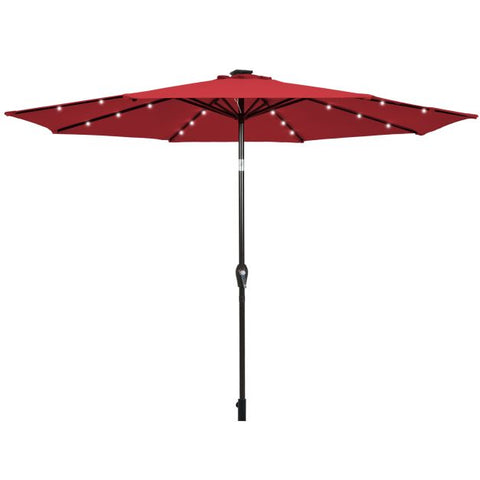 Patio 3m Umbrella with LED Lights and Tilt and Crank