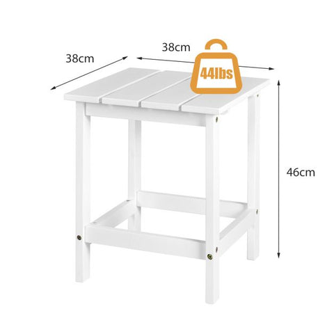 Garden Square Fir Wood End Table with Sturdy Construction and Slatted Design