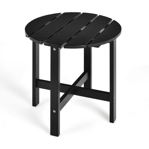 Garden Fir Wood End Table with Sturdy Construction and Slatted Design
