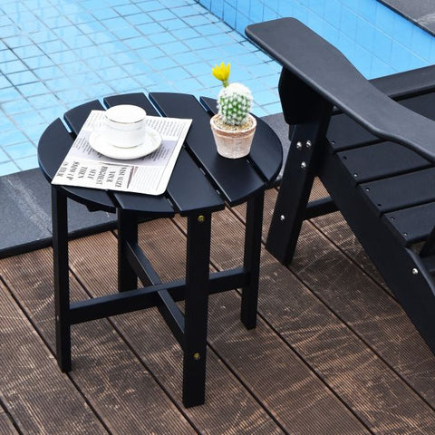 Garden Fir Wood End Table with Sturdy Construction and Slatted Design