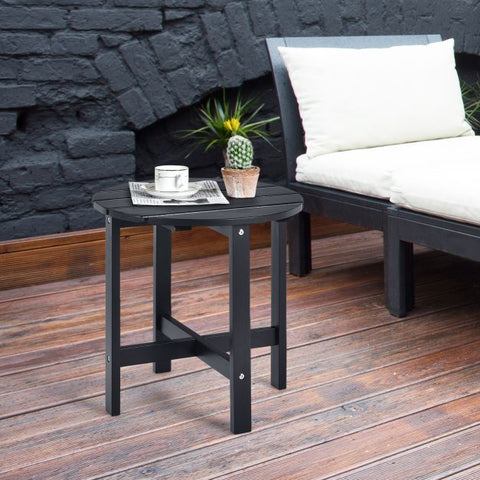 Garden Fir Wood End Table with Sturdy Construction and Slatted Design