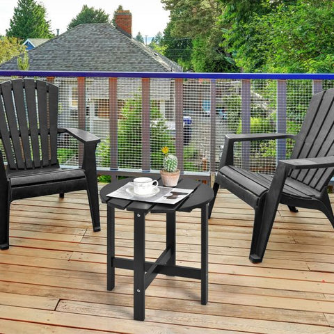 Garden Fir Wood End Table with Sturdy Construction and Slatted Design
