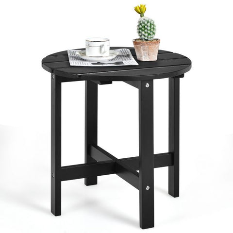 Garden Fir Wood End Table with Sturdy Construction and Slatted Design