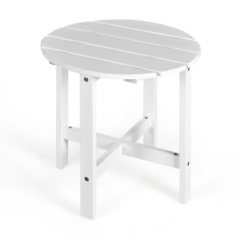 Garden Fir Wood End Table with Sturdy Construction and Slatted Design