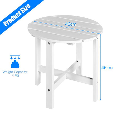 Garden Fir Wood End Table with Sturdy Construction and Slatted Design