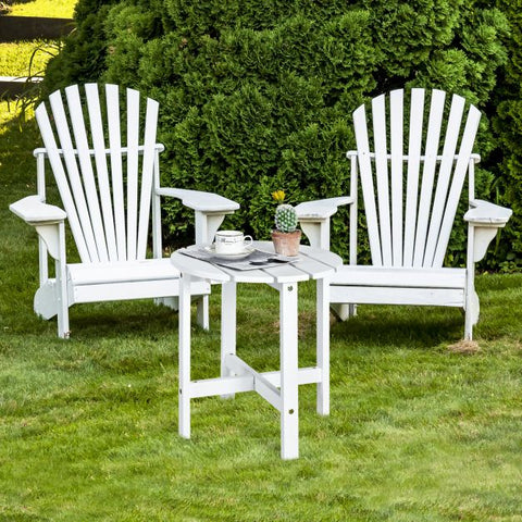 Garden Fir Wood End Table with Sturdy Construction and Slatted Design