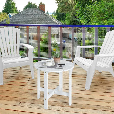 Garden Fir Wood End Table with Sturdy Construction and Slatted Design