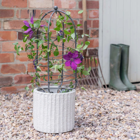 Elegant and Versatile Supportive Plant Stand in Zinc Finish