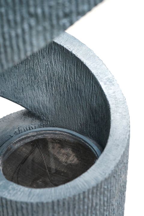 Elegant Spiral Water Feature with Contemporary Design in Cement Finish