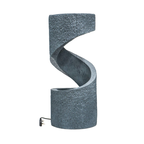 Elegant Spiral Water Feature with Contemporary Design in Cement Finish