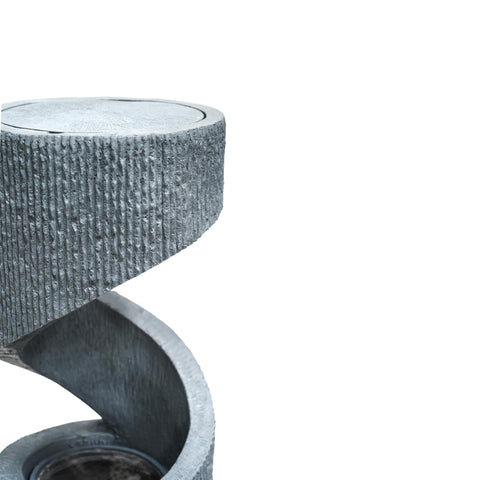 Elegant Spiral Water Feature with Contemporary Design in Cement Finish