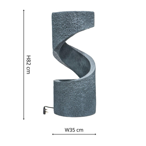 Elegant Spiral Water Feature with Contemporary Design in Cement Finish