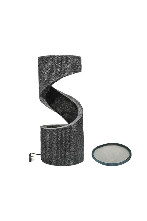 Elegant Spiral Water Feature with Contemporary Design in Granite Finish