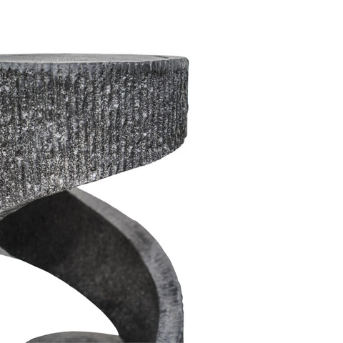 Elegant Spiral Water Feature with Contemporary Design in Granite Finish