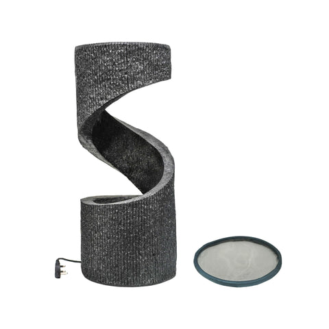 Elegant Spiral Water Feature with Contemporary Design in Granite Finish