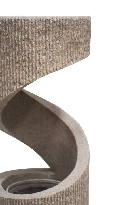 Elegant Spiral Water Feature with Contemporary Design in Sandstone Finish