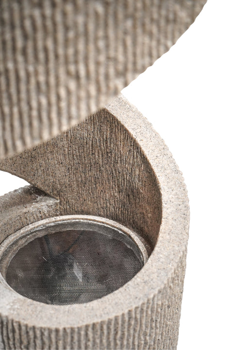 Elegant Spiral Water Feature with Contemporary Design in Sandstone Finish