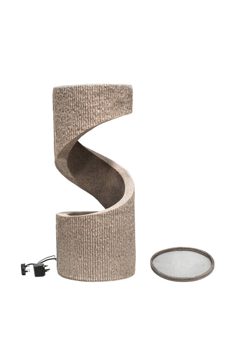 Elegant Spiral Water Feature with Contemporary Design in Sandstone Finish