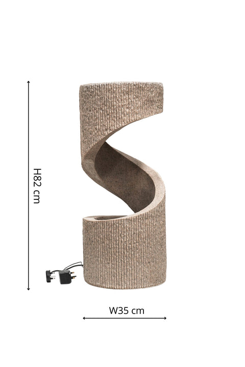 Elegant Spiral Water Feature with Contemporary Design in Sandstone Finish