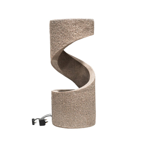 Elegant Spiral Water Feature with Contemporary Design in Sandstone Finish