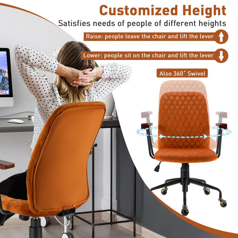 Charming Leisure Swivel Chair with Ergonomic Backrest and Flexible Rotation
