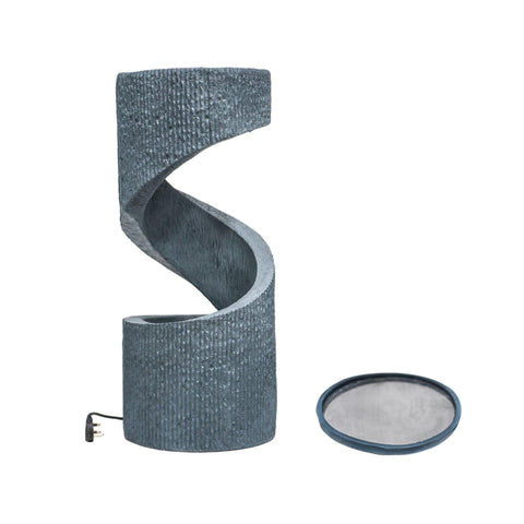 Elegant Spiral Water Feature with Contemporary Design in Cement Finish