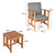 Garden Furniture Set with Durable Natural Wood and soft cushions in Grey