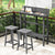 Outdoor Pub Height Bar Table with Storage Shelf in Grey