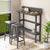 Outdoor Pub Height Bar Table with Storage Shelf in Grey